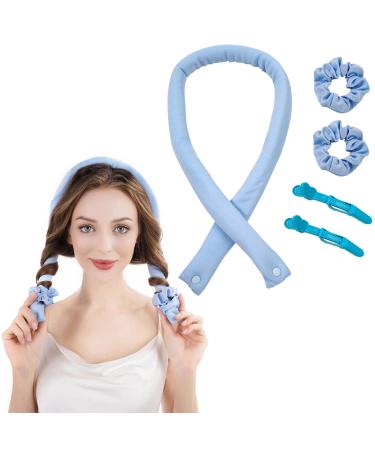 Curlers Curls Without Heat Heatless Curls Band Silk Hair Curlers Heatless Hair Curler with Hairpin Wave Formers Overnight Hair Curler no Heat DIY Hairstyle Set for Long Hair (Blue)