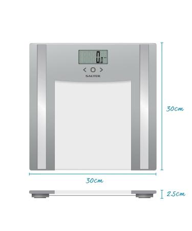 Salter 9182 SV3R Glass Analyser Bathroom Scale 150 kg Max Capacity Digital Weighing Scales For Body Weight/Fat/Water Muscle/Bone Mass BMI 8 User Memory Athlete Mode Easy to Read Display Silver Silver 8 User Memory - Buy Online on GoSupps.com