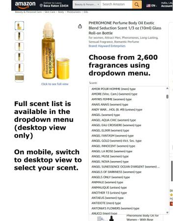 HYWD Enterprises Pheromone Perfume Oil for Women Attract Men Seduction Scent Long-Lasting Body Oil 1/3 oz Roll-On Exotic Blend (SCENTS O - Z) - Buy Online on GoSupps.com