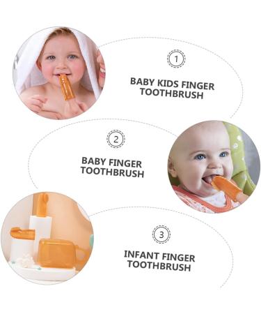 Minkissy Toothbrush Set for Newborns - Nano-Silver Finger Brush & Milk Stain Cleaner | Toddler Teething Massage Device - Buy Online on GoSupps.com