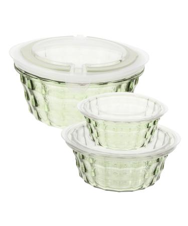OUNONA 3pcs Crisper Refrigerator Soybean Salad Fridge Containers Fruit Kitchen Supply With Handle Lunch Box 1