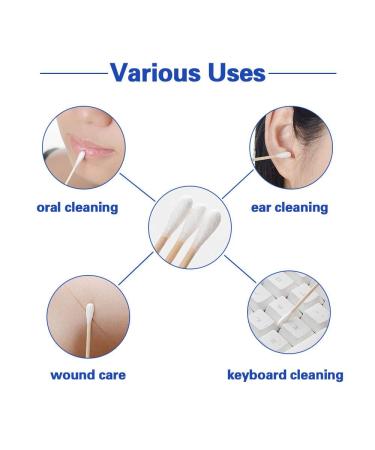 Biodegradable Cotton Swabs - 600 Pack Bamboo with Wooden Handles | Eco-Friendly Makeup Ear Cleaning & Wound Care Tools - Buy Online on GoSupps.com
