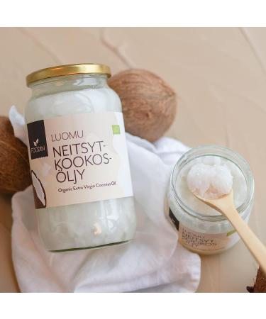 FOODIN Organic Coconut Oil 3000ml (3 x 1000 ml) Virgin Cold-Pressed Premium Quality Coconut Oil in a 1 Liter Glass Good Option for Frying and Cooking - Buy Online on GoSupps.com