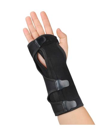 Carpal Tunnel Night Time Wrist Brace for Right and Left Hands - Cushioned to Help with Carpal Tunnel and Relieve and Treat Wrist Pain Adjustable Black