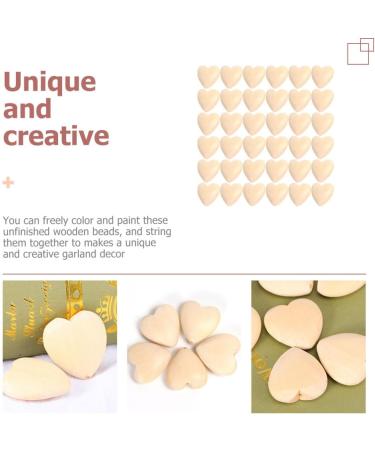 Toyvian 50 Pieces Peach Heart Spacer Circle Pearls - Unfinished Valentine Garland for Jewelry & Mini Decorations - 2x2cm Wooden Child Craft Supplies - Buy Online on GoSupps.com