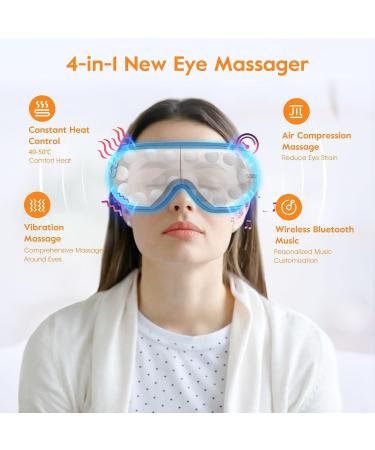 Buy Smart Eye Massager with Heat | Upgraded Bluetooth Heated Eye Mask for Eye Strain & Migraines - Perfect Gift for Men & Women - Buy Online on GoSupps.com