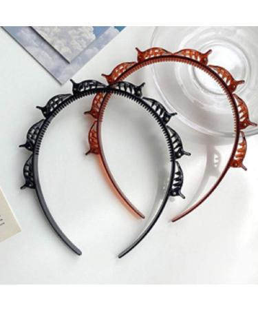 Double Bangs Headband with Clips - Fashionable Braided Hair Tool for Girls - 2pcs - Buy Online on GoSupps.com