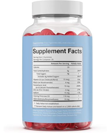 Embody 60 Multivitamin SOS Gummy | Vitamin D Supplement for Healthy Skin | Repair Skin Barrier & Increase Hydration with MSM, Zinc, and Primrose Oil - Buy Online on GoSupps.com