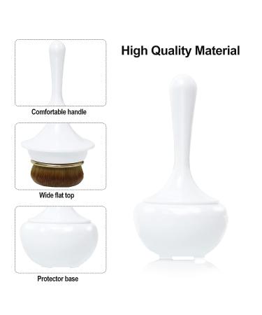 Flat Top Kabuki Makeup Brush - Ideal for Liquid Foundation, Powder, Cream Contour - White02 - Buy Online on GoSupps.com