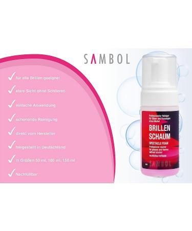 Sambol Glasses Cleaner - Alcohol-Free 100ml & 250ml Foam Refill Set for Thorough Lens Care - Buy Online on GoSupps.com