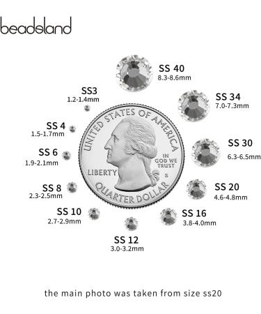 Buy Beadsland 288 PCS Flat Back Rhinestones - Crystal White Nail Crystals SS34 (7.1-7.3mm) for Stunning Nail Art - International Shipping Available - Buy Online on GoSupps.com