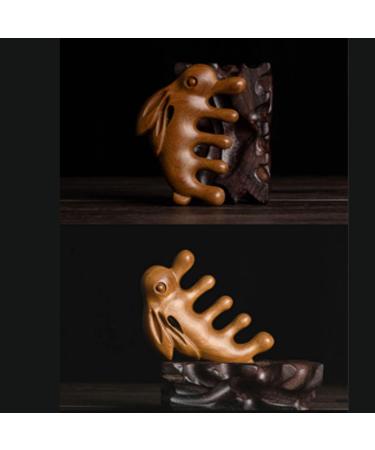 GFRGFH Sandalwood Massage Comb - Wide Teeth Head & Scalp Relief Animal Gua Sha Comb for Neck & Back - Natural Wellness Tool - Buy Online on GoSupps.com