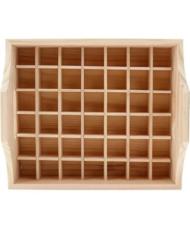 Chengbeautiful Essential Oils Storage Box | Wooden Etheric Oil Organizer for 42 Bottles (20ml 15ml 10ml 5ml) | Stylish & Functional | Dimensions: 26.4x22.6x10.2 cm - Buy Online on GoSupps.com