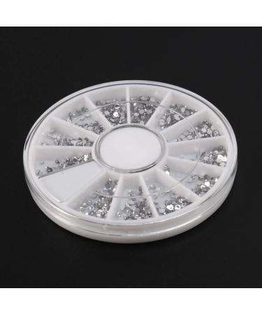 Glakyur Silver rhinestones boxes Crystal nail manicure Nail Art 1.5 MM wheel - Buy Online on GoSupps.com