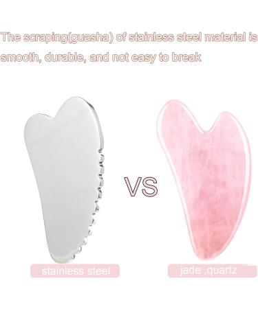 304 Stainless Steel Gua Sha Facial Tool - Heart-Shaped Skin Care Perfect for Face Eyes & Body - Spa Quality Beauty Gift - Buy Online on GoSupps.com