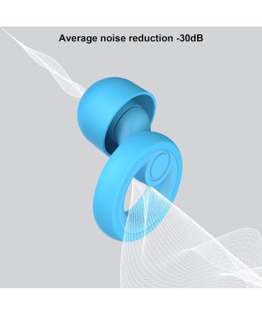 Jayine Reusable Soft Silicone Earplugs for Sleeping | SNR 30dB Hearing Protection for Snoring Work Study & Travel | XS/M/L - Blue - Buy Online on GoSupps.com
