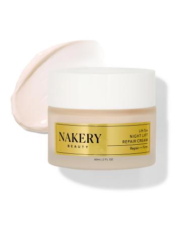 Nakery Lift-Tox Night Cream for Women - Overnight Anti Wrinkle Face Cream for Firmer & Smoother Complexion - Hydrating Night Cream for Women with Crepey Skin - Rich Night Face Cream for Mature Skin Original