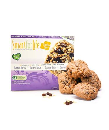SMART FOR LIFE Oatmeal Raisin Protein Cookies - High Protein Cookie Diet - 12 Count - Meal Replacement - On-the-Go Snack - Low Sugar Low Calories Super High Fiber Cookies - Protein Snack