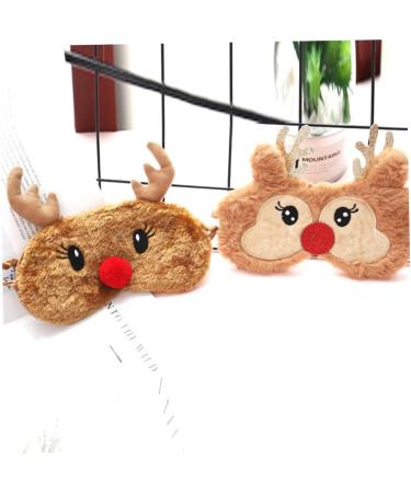 Shop NOLITOY 4 Pcs Animal Eye Masks | Plush Rudolph Eye Cover for Travel & Sleep | Soft Blindfolds for Comfort & Style - Buy Online on GoSupps.com