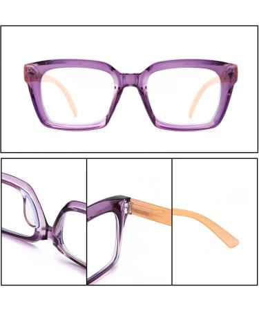 Buy Amorays Oversize Square Frame Reading Glasses - Vintage Anti-Blue Light Lens Unisex +2.00 in Orange Green Violet - Global Shipping Available - Buy Online on GoSupps.com