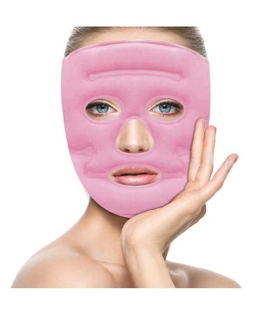 Ice Face Mask with Acupoint Magnets Gel Face Mask for Cold Hot Compress Therapy Reusable Cooling & Heating Face Ice Pack for Skin Firming Reduce Puffy Dark Circles Bags Under Eyes Relieve Headache