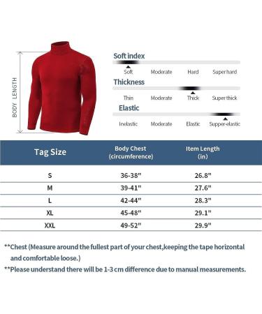 Zengjo Men's Turtleneck Long Sleeve Thermal Base Layer Top - Slim Fit, Orange, Size XL - Buy Online on GoSupps.com
