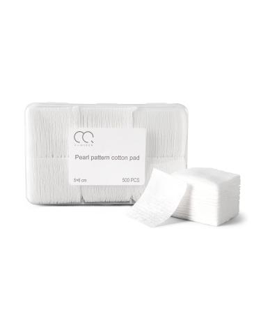 C-Queen Cotton Pads Makeup Remover and Facial Cleansing Square Cotton Pads for Sensitive Skin Non-Tearing Chemical Free Lint-Free (500 Count Thin)