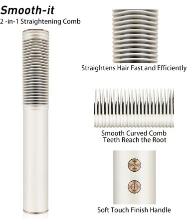 Portable Straightening Brush for Travel | Mini Ceramic Hot Comb | Lightweight & Anti-Scald Hair Styling Tool - Buy Online on GoSupps.com