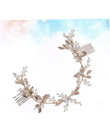 DOITOOL Combs Tiara Bride Comb Flower Girl Hair Accessory Headwear for Women Hair Accessories for Women Hair Comb for Bride Pearl Hair Comb Pearl Comb Headgear Leaves European Style - Buy Online on GoSupps.com