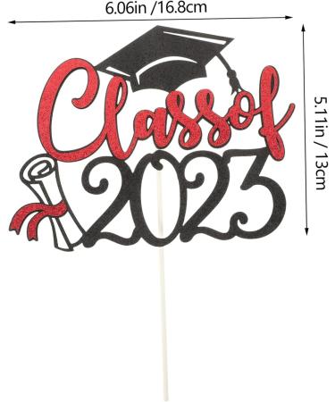 SEWACC 12 Pcs 2023 Graduation Arrangements Graduation Party Decorations Graduation Cake Toppers Congrats Grad 2023 Graduation Dessert Grad Cake Decorations Cupcake Ornaments Flash Plug-in Redx2pcs 16.8X13CMx2pcs - Buy Online on GoSupps.com