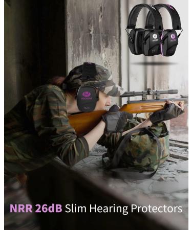 Hocazor Shooting Ear Protection NRR 26dB - Black&Purple HO1006 for Shooters, Hunting, Racing, Concerts & More - Buy Online on GoSupps.com