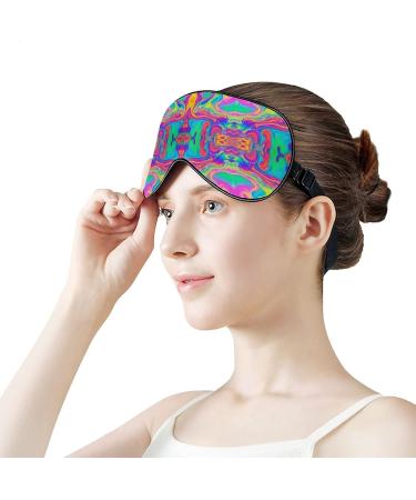 Vintage Neon Rainbow Tie Dye Sleep Mask for Women | Adjustable Eye Shades with Elastic Strap | Best Sleep Accessories - Buy Online on GoSupps.com