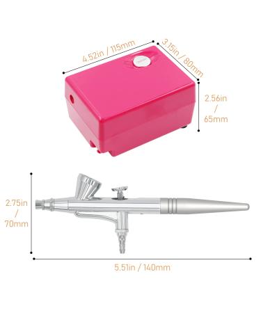 Pinkiou Airbrush Makeup Set with Mini Compressor - 0.4mm Needle and Nozzle for Face, Nail, and Body Paint - RED - Buy Online on GoSupps.com