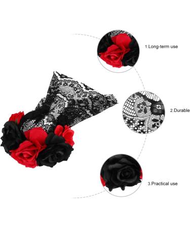 Lurrose Day of the Dead Headband - Mexican Halloween Veil & Rose Crown for Women | Dia de los Muertos Accessory - Buy Online on GoSupps.com