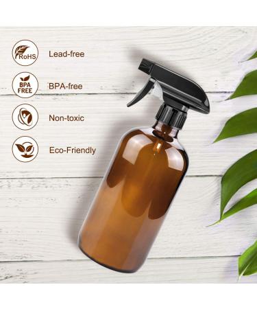 Amber Glass Spray Bottles Set - 16oz*2+4oz*2+2oz*4 Refillable Boston Round Containers for Cleaning, Gardening, Aromatherapy, Pets, Plants, Hair - Buy Online on GoSupps.com