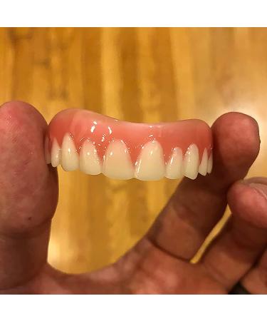 Adjustable Snap-On Dentures for Men - Eat, Smile & Cover Imperfections Instantly - Top & Bottom Set of Temporary Fake Teeth for Confidence Boost - Buy Online on GoSupps.com