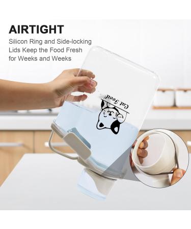 Ctomche 2 Pack Pet Food Storage Container Airtight Cat Food and Treats Containers with Handled Lid and Measuring Cup Clear Plastic Cat Food Storage Pour Spout Opening 2.8L*2 Portable for Travel Cat Food Container Transparent - Buy Online on GoSupps.com