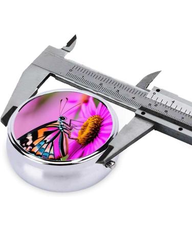 Floral Butterfly Portable Round Pill Box | Moisture-Proof Vitamin Organizer | Lightweight Design - Buy Online on GoSupps.com