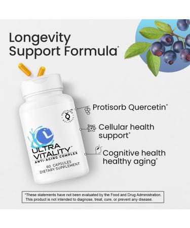 UltraVitality Longevity Support Formula Fisetin Curcumin Quercetin & Beta-Glucan Supports Cellular & Cognitive Health Healthy Aging 60 Capsules 60 Count (Pack of 1) - Buy Online on GoSupps.com