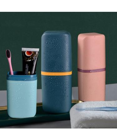 Travel Toothbrush Set & Holder - Pink Portable Etui for Camping & Business Trips - Buy Online on GoSupps.com