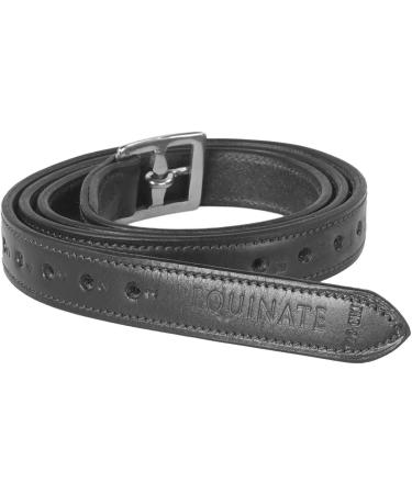 Equinate Leather Stirrup Leathers - Superior Quality with Stainless Steel Buckles - 140 cm Black - International Shipping Available - Buy Online on GoSupps.com