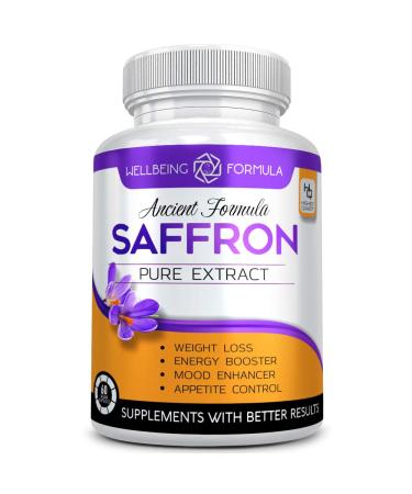 Pure Saffron Extract for Healthy Weight Loss-Natural Appetite Suppression Pills Booster Saffron Supplement -Hunger Suppressant for Women and Men-Saffron Capsules