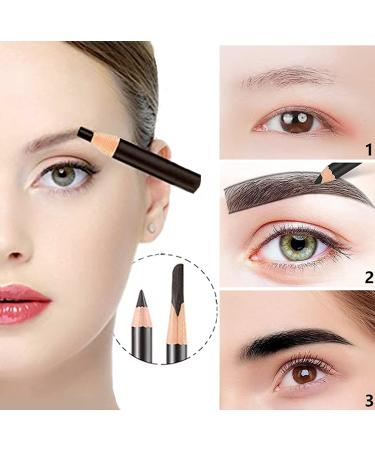 Go Ho 12 PCS Waterproof Eyebrow and Eyeliner Pencil Set - Long-lasting & Sweat-proof Makeup Brow Tint Pen in 3 Colors - Buy Online on GoSupps.com