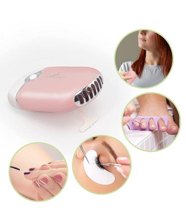 Rechargeable Handheld Mini Lash Dryer Fan for Eyelash Extensions - USB Portable with Sponge - Pink - Buy Online on GoSupps.com