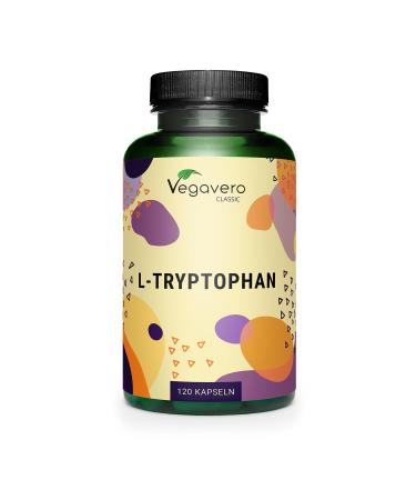 L-Tryptophan 500mg | 100% Natural | No Additives & Laboratory Analyzed | Sleep + Mood + Anti Stress | Vegan | 120 Vegavero® Capsules