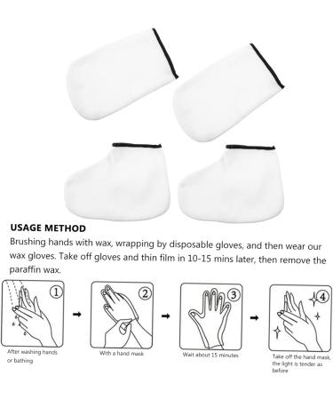 Healeved 2 Pairs Hand and Foot Mask Gloves and Booties Paraffin Socks Covers Paraffin Socks for Feet Exfoliating Shower Mitts Boot Glove Knitted Fabric Hyperthermia White Facial Mask - Buy Online on GoSupps.com