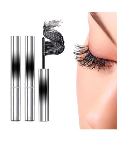 Vivavogue Lash 2pcs Vivavogue Iron Wand Mascara 3D Curling Eyelash Iron Mascara Curl Brushless Metal Wand Mascara for Women Waterproof Long Lasting No Flaking (Black)
