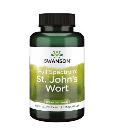 Swanson Full Spectrum St. John's Wort 375mg High-Dose 120 Capsules SOYA-Free Gluten-Free GMO-Free