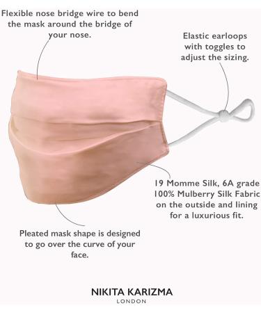 KARIZMA Beverly Hills Pink Silk Face Mask - Designer Reusable Facemask for Women | Washable Luxury Fashion Mask - Buy Online on GoSupps.com