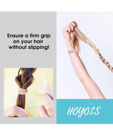 Soft Cotton Hair Ties - 100 Pcs No Slip Scrunchies for Thick Curly Hair (Light Blonde) - Buy Online on GoSupps.com